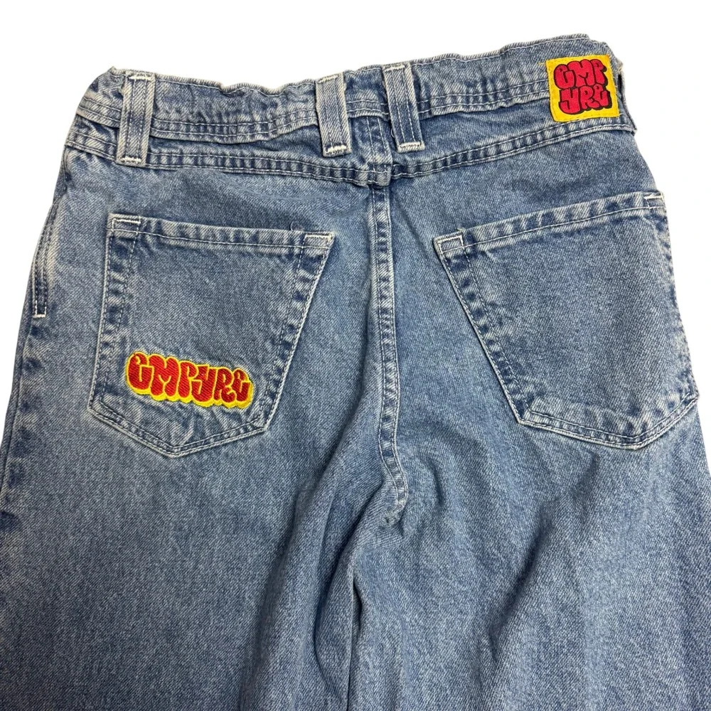 Empyre Relaxed Straight Leg‎ Jeans 26 Blue Denim Embroidered Skateboarding